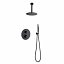 Conjunto grifo de ducha empotrado termostático TIVOLI negro mate de IMEX
